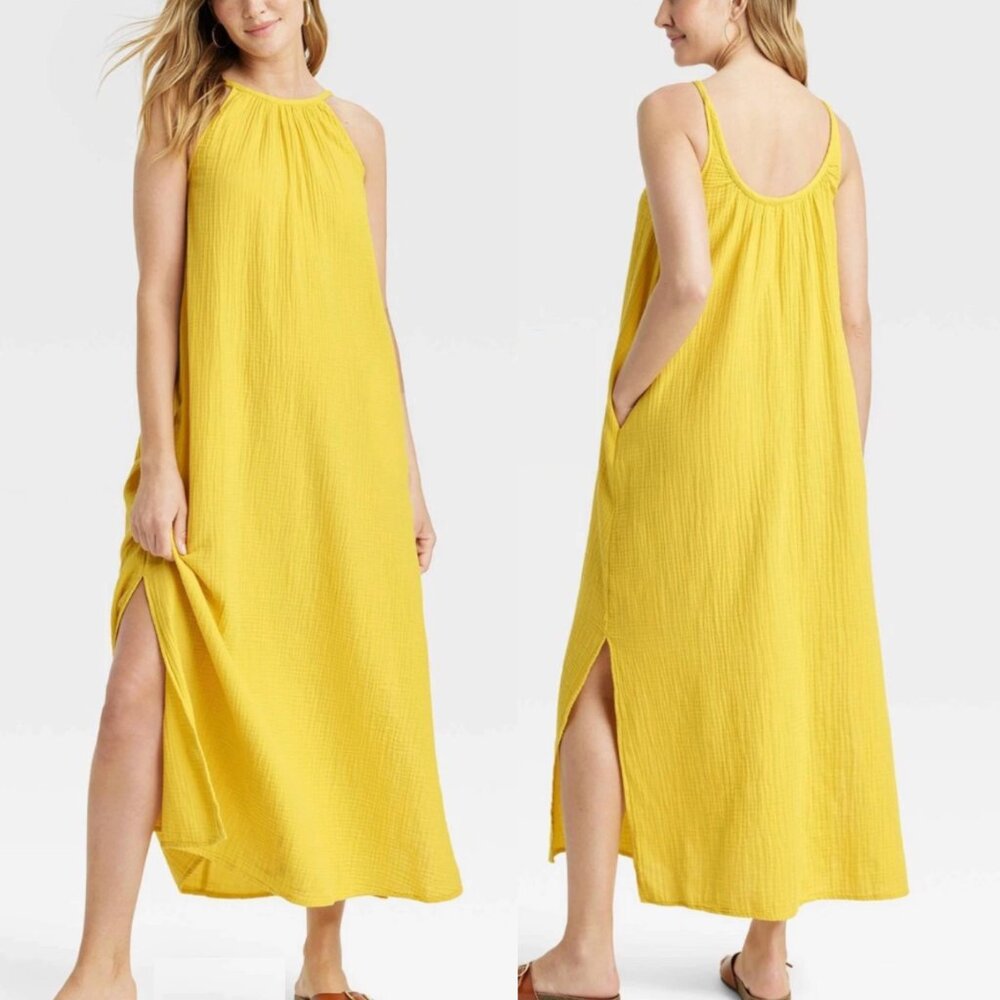 Universal Thread Scoop Back Maxi Shift Dress Brig… - image 1